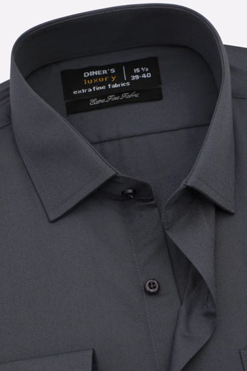 Grey Self Twill Formal Shirt