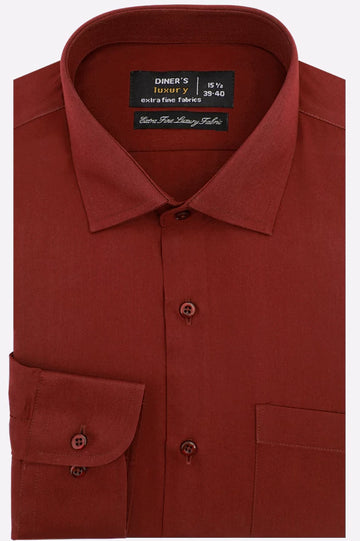 Maroon Self Twill Formal Shirt
