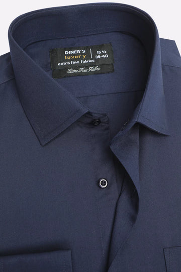 Navy Blue Self Twill Formal Shirt