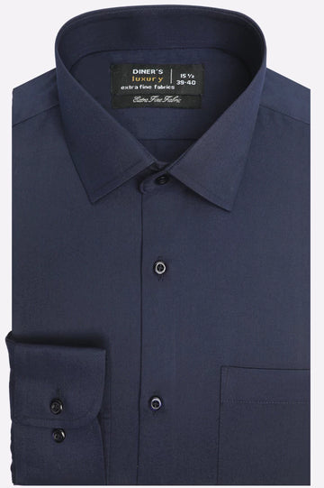 Navy Blue Self Twill Formal Shirt