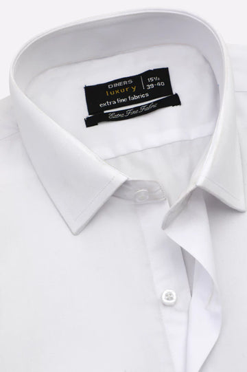 White Self Twill Formal Shirt