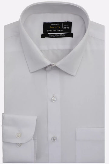 White Self Twill Formal Shirt