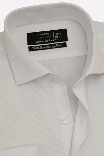 White Hairline Stripes Formal Shirt