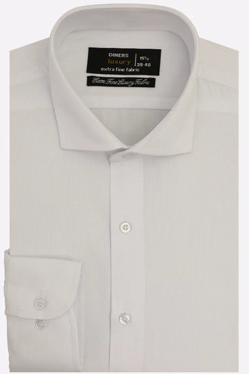 White Hairline Stripes Formal Shirt