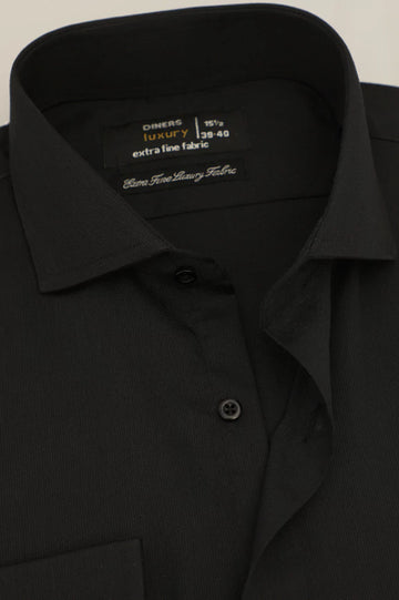 Black Self Textured Formal Shirt