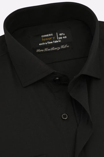 Black Self Textured Formal Shirt