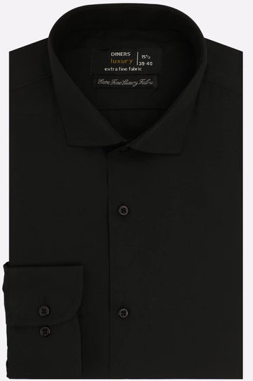 Black Self Textured Formal Shirt