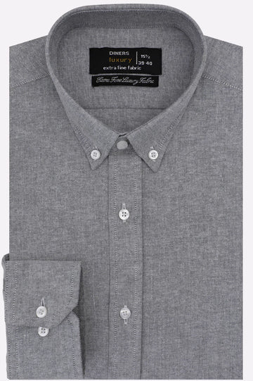 Dark Grey Self Textured Formal Shirt