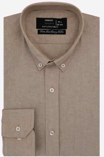 Fawn Self Textured Formal Shirt