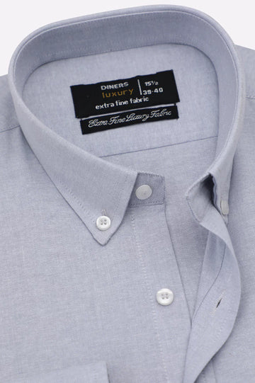 Light Grey Self Textured Formal Shirt