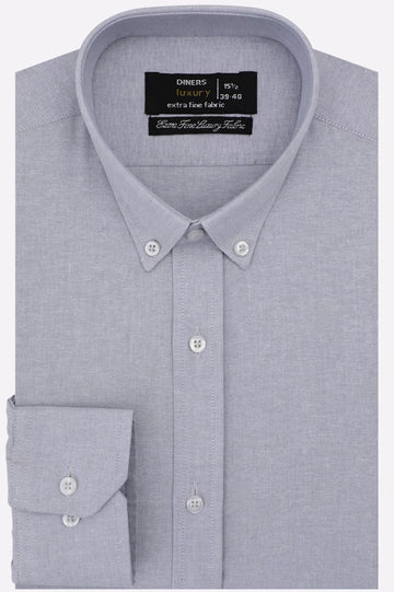 Light Grey Self Textured Formal Shirt
