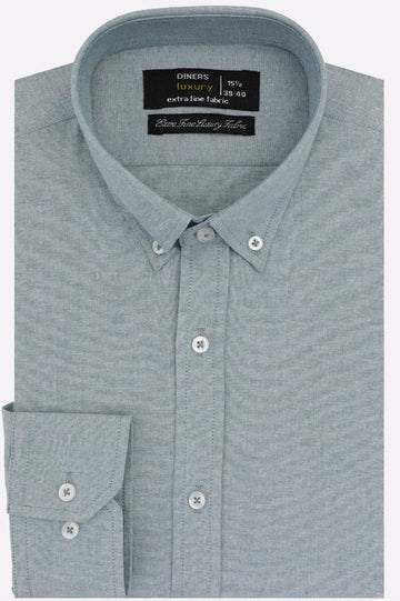Green Self Textured Formal Shirt