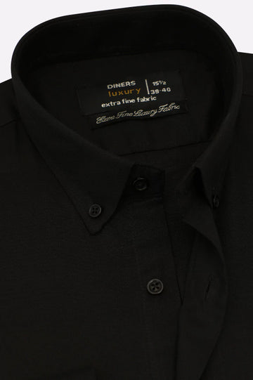 Black Self Textured Formal Shirt