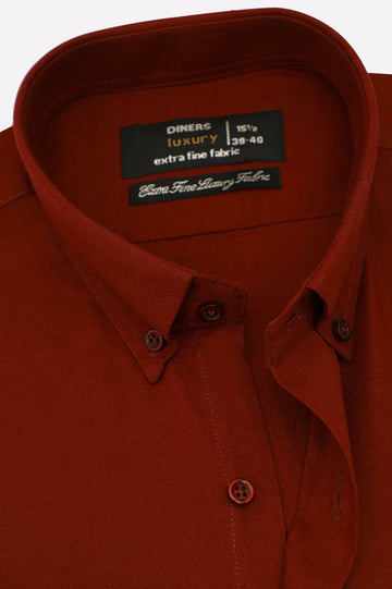 Maroon Self Textured Formal Shirt