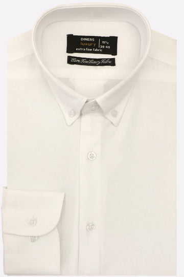 White Self Textured Formal Shirt