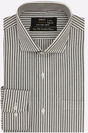 Black Pencil Stripes Formal Shirt
