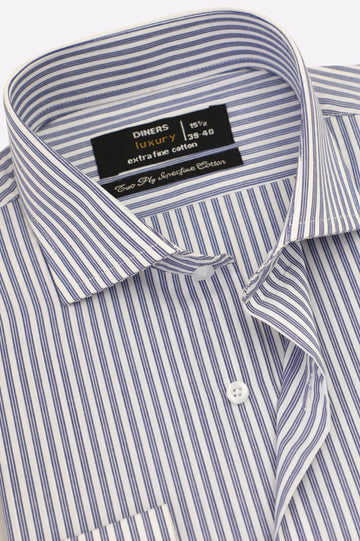 Blue Pencil Stripes Formal Shirt
