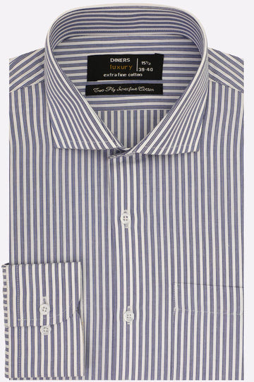 Blue Pencil Stripes Formal Shirt