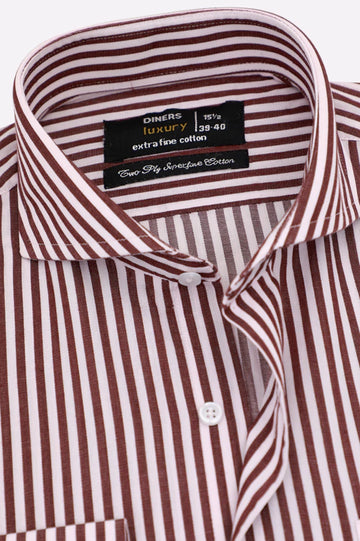 Maroon Bengal Stripe Formal Shirt