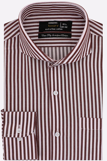 Maroon Bengal Stripe Formal Shirt