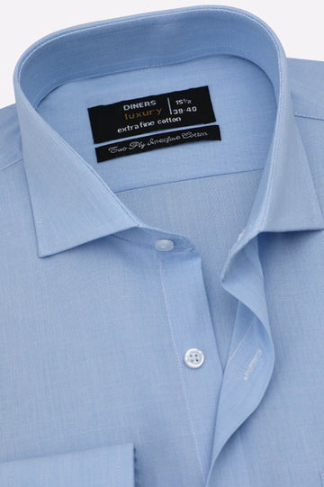 Light Blue Self Textured Formal Shirt