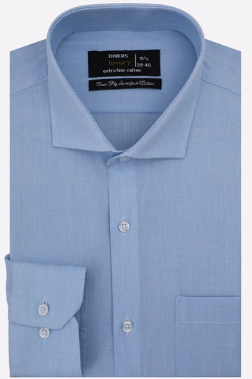 Light Blue Self Textured Formal Shirt