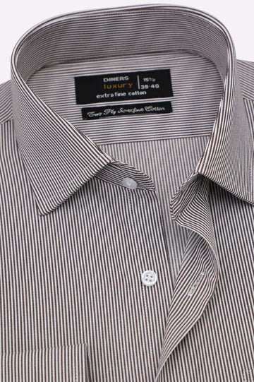 Brown Stripes Formal Shirt