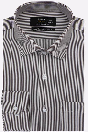 Brown Stripes Formal Shirt