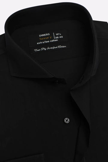 Black Plain Formal Shirt