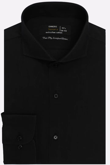 Black Plain Formal Shirt