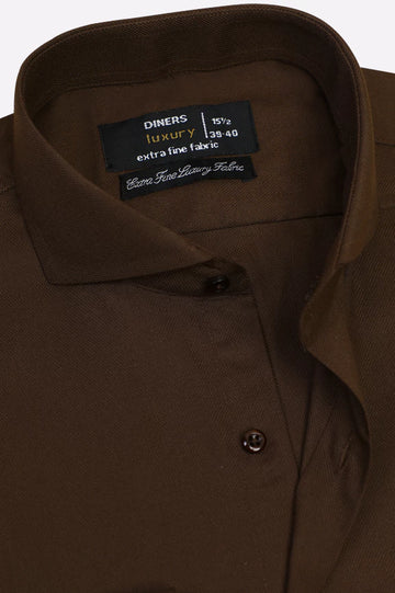 Brown Dobby Formal Shirt