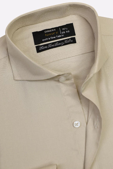 Cream Dobby Formal Shirt