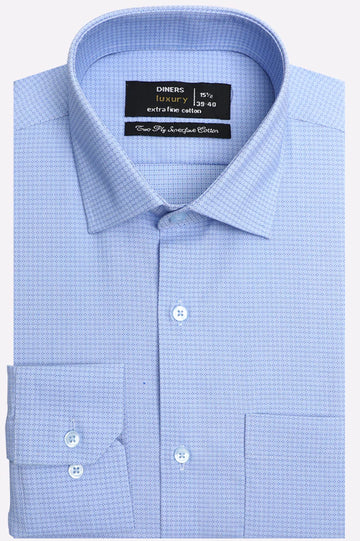 Blue Self Check Formal Shirt