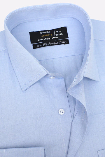 Sky Blue Self Formal Shirt