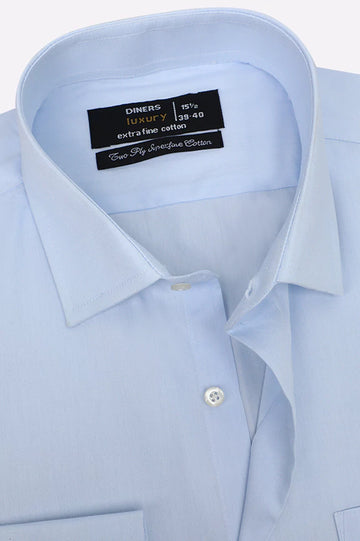 Sky Blue Self Formal Shirt