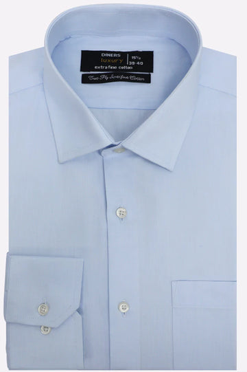Sky Blue Self Formal Shirt