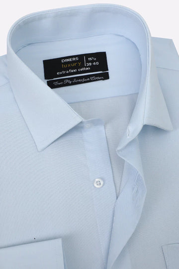 Sky Blue Self Formal Shirt