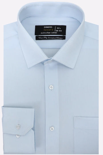 Sky Blue Self Formal Shirt