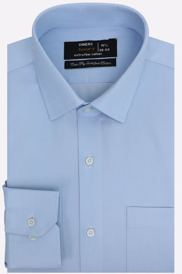 Sky Blue Self Formal Shirt