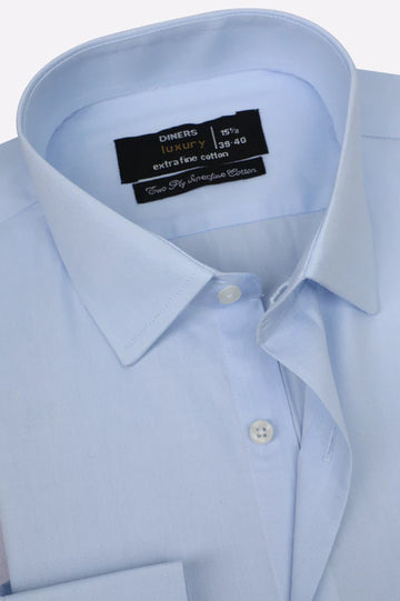 Sky Blue Self Twill Formal Shirt
