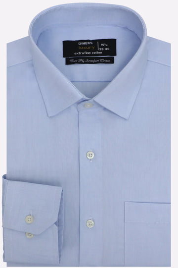 Sky Blue Self Textured Formal Shirt