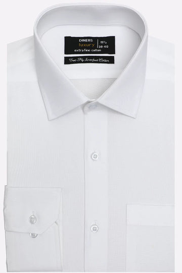 White Self Textured Formal Shirt