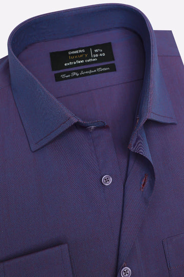 Purple Dobby Self Formal Shirt