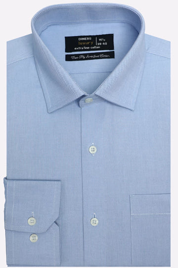 Blue Dobby Self Formal Shirt