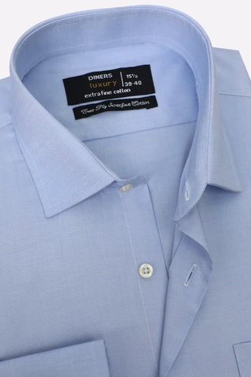Sky Blue Self Formal Shirt