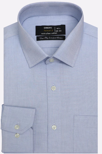 Sky Blue Self Textured Formal Shirt