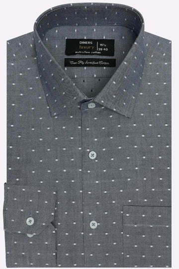 Dark Blue Dobby Self Formal Shirt