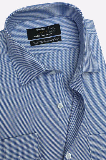 Blue Dobby Self Formal Shirt