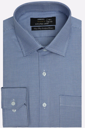 Blue Dobby Self Formal Shirt