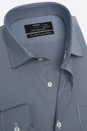 Dark Blue Dobby Self Formal Shirt